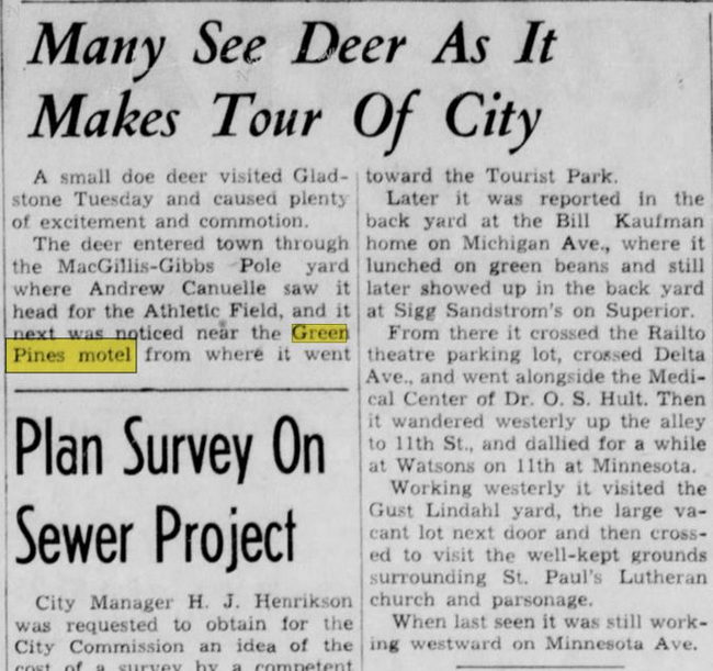 Green Pines Motel - Sept 1953 Article (newer photo)